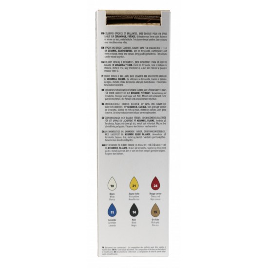 Pebeo Ceramic Paint Initiation Set Starter Colours 6 x 20 ml 756451